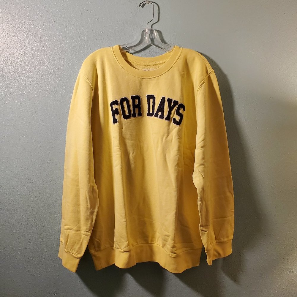 NWT For Days Organic & Recycled Cotton Varsity Sweater XXL